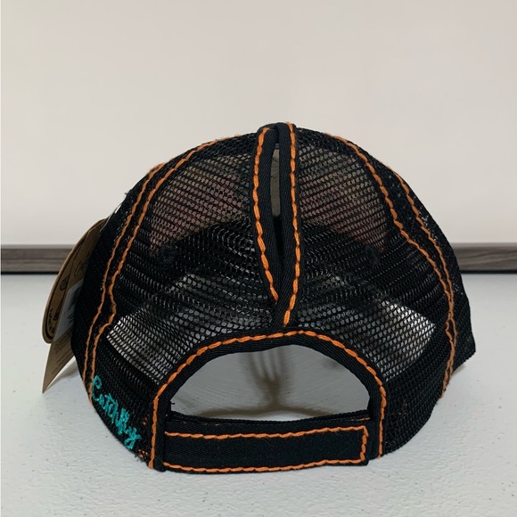 Catchfly Steer Head Embroidered Distressed Ponytail Baseball Hat/Cap-OS NWT - Picture 3 of 10